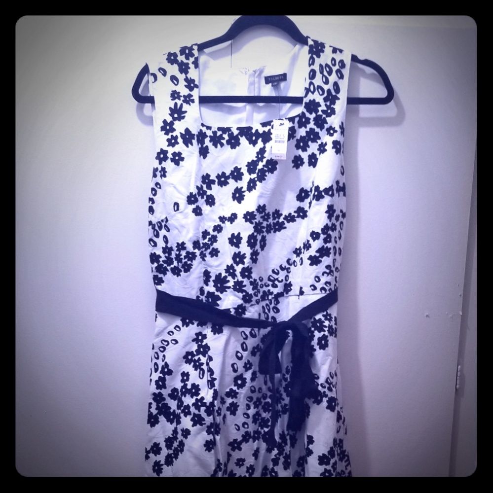 Black and White Floral Talbots Dress